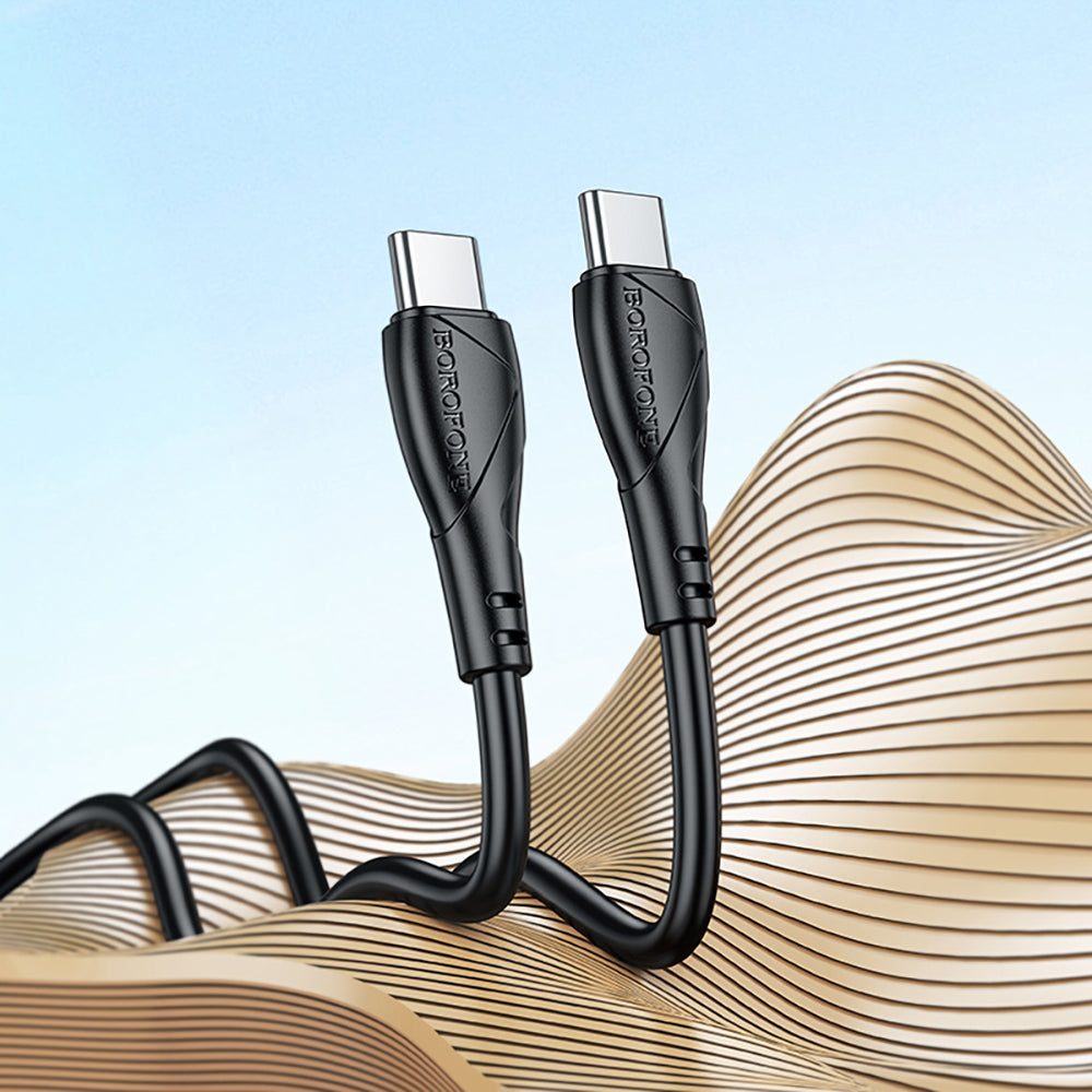 Кабел за данни и зареждане USB-C - USB-C Borofone BX121 Energy, 60W, 1m, Черен