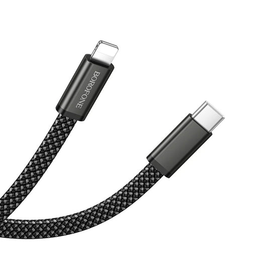 Кабел за данни и зареждане USB-C - USB-C Borofone BX124 Peace, 30W, 1м, Черен