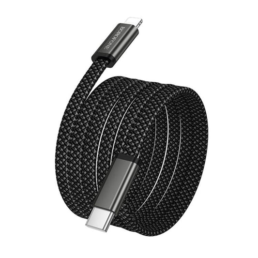 Кабел за данни и зареждане USB-C - USB-C Borofone BX124 Peace, 30W, 1м, Черен