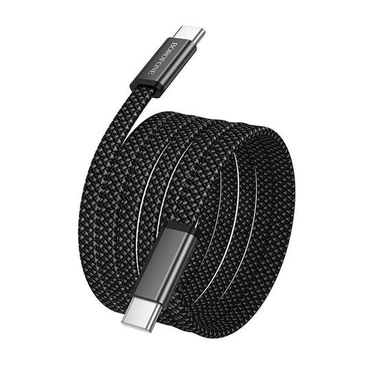 Кабел за данни и зареждане USB-C - USB-C Borofone BX124 Peace, 60W, 1м, Черен