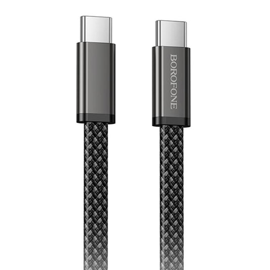 Кабел за данни и зареждане USB-C - USB-C Borofone BX124 Peace, 60W, 1м, Черен