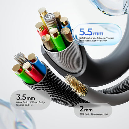 Кабел за данни и зареждане USB-C - USB-C Lisen L115, 100W, 3m, Черен YL0125040001