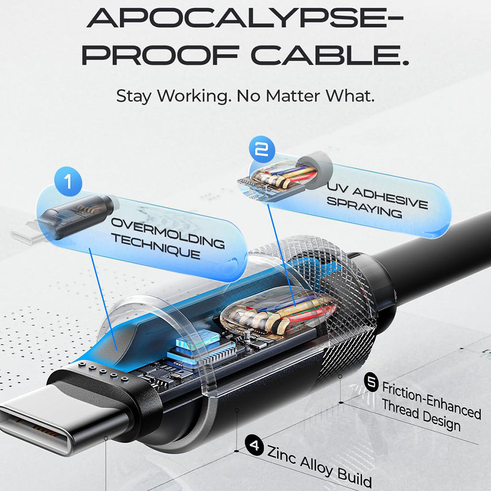 Кабел за данни и зареждане USB-C - USB-C Lisen L115, 100W, 3m, Черен YL0125040001