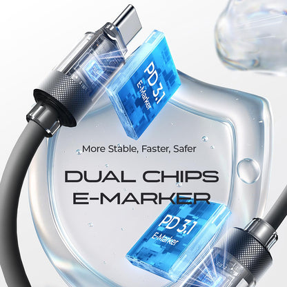 Кабел за данни и зареждане USB-C - USB-C Lisen L115, 100W, 3m, Черен YL0125040001