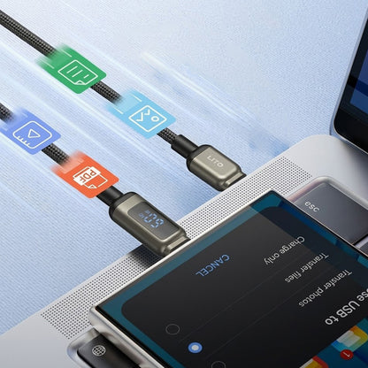 Кабел за данни и зареждане USB-C - USB-C Lito LD15 Display, 60W, 1m, Черен