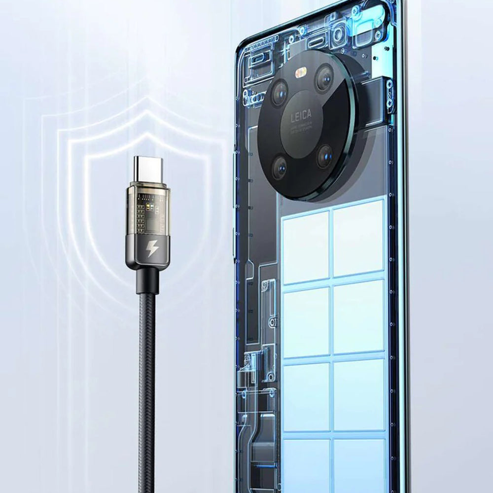 Кабел за данни и зареждане USB-C - USB-C McDodo CA-2840 Auto Power Off, 100W, 1.2m, Черен