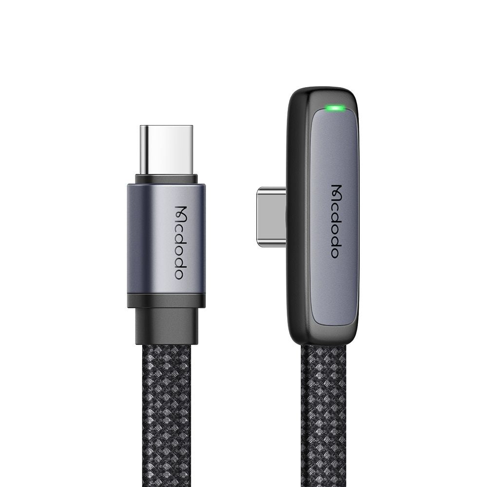 Кабел за данни и зареждане USB-C - USB-C McDodo CA-3360 Angled, 65W, 1.2m, Черен