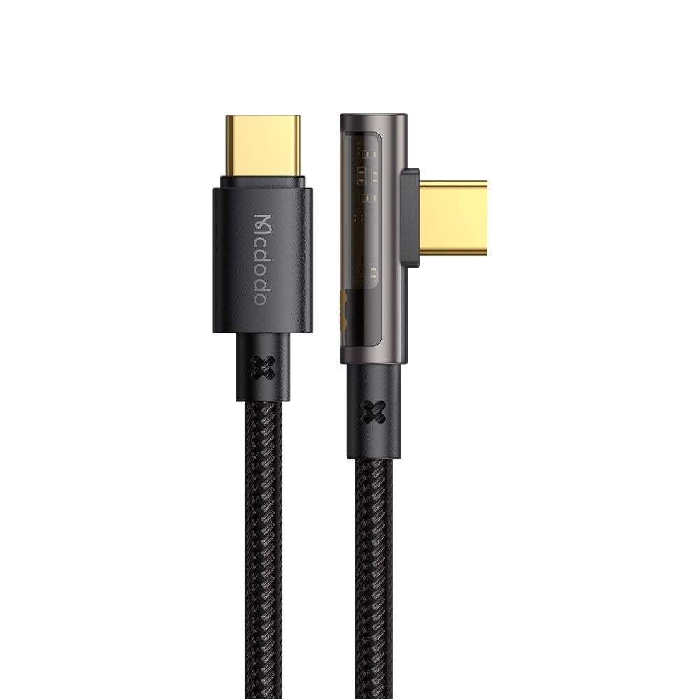 Кабел за данни и зареждане USB-C - USB-C McDodo CA-3400 Angled, 100W, 1.2m, Черен