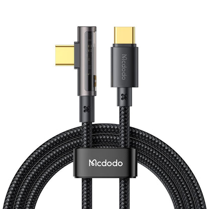 Кабел за данни и зареждане USB-C - USB-C McDodo CA-3400 Angled, 100W, 1.2m, Черен