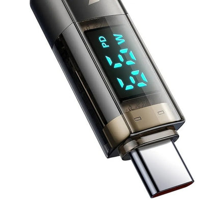 Кабел за данни и зареждане USB-C - USB-C McDodo CA-3610 Display Auto Power Off, 100W, 1.2m, Черен