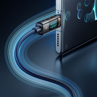 Кабел за данни и зареждане USB-C - USB-C McDodo CA-3610 Display Auto Power Off, 100W, 1.2m, Черен