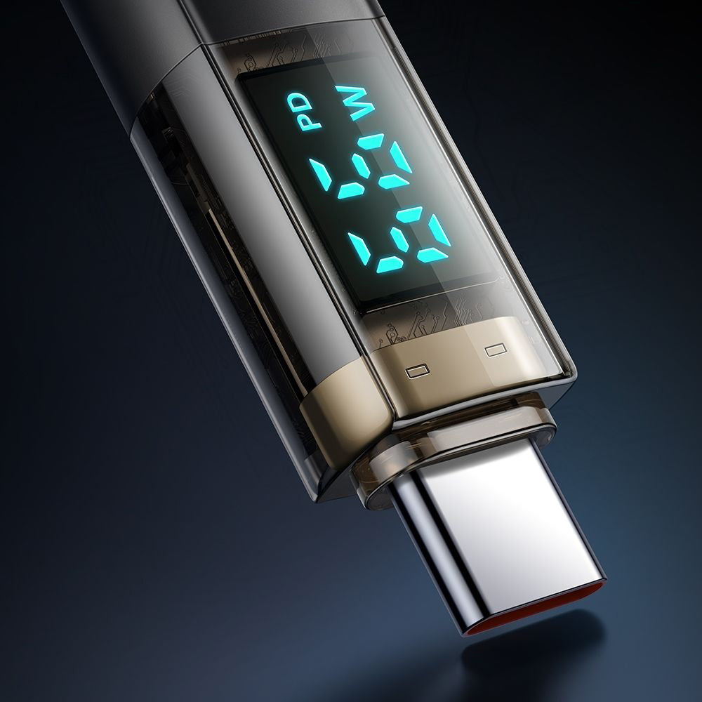 Кабел за данни и зареждане USB-C - USB-C McDodo CA-3610 Display Auto Power Off, 100W, 1.2m, Черен