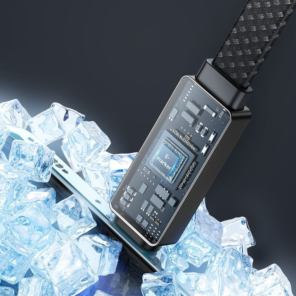 Кабел за данни и зареждане USB-C - USB-C McDodo CA-4470 Rythm Display, 100W, 1.2m, Черен