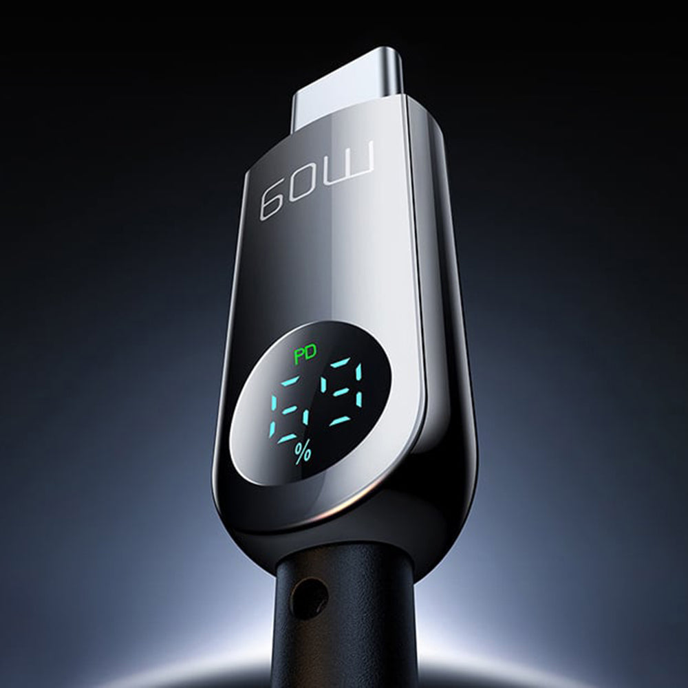 Кабел за данни и зареждане USB-C - USB-C McDodo CA-4780 Display, 60W, 1.2m, Черен