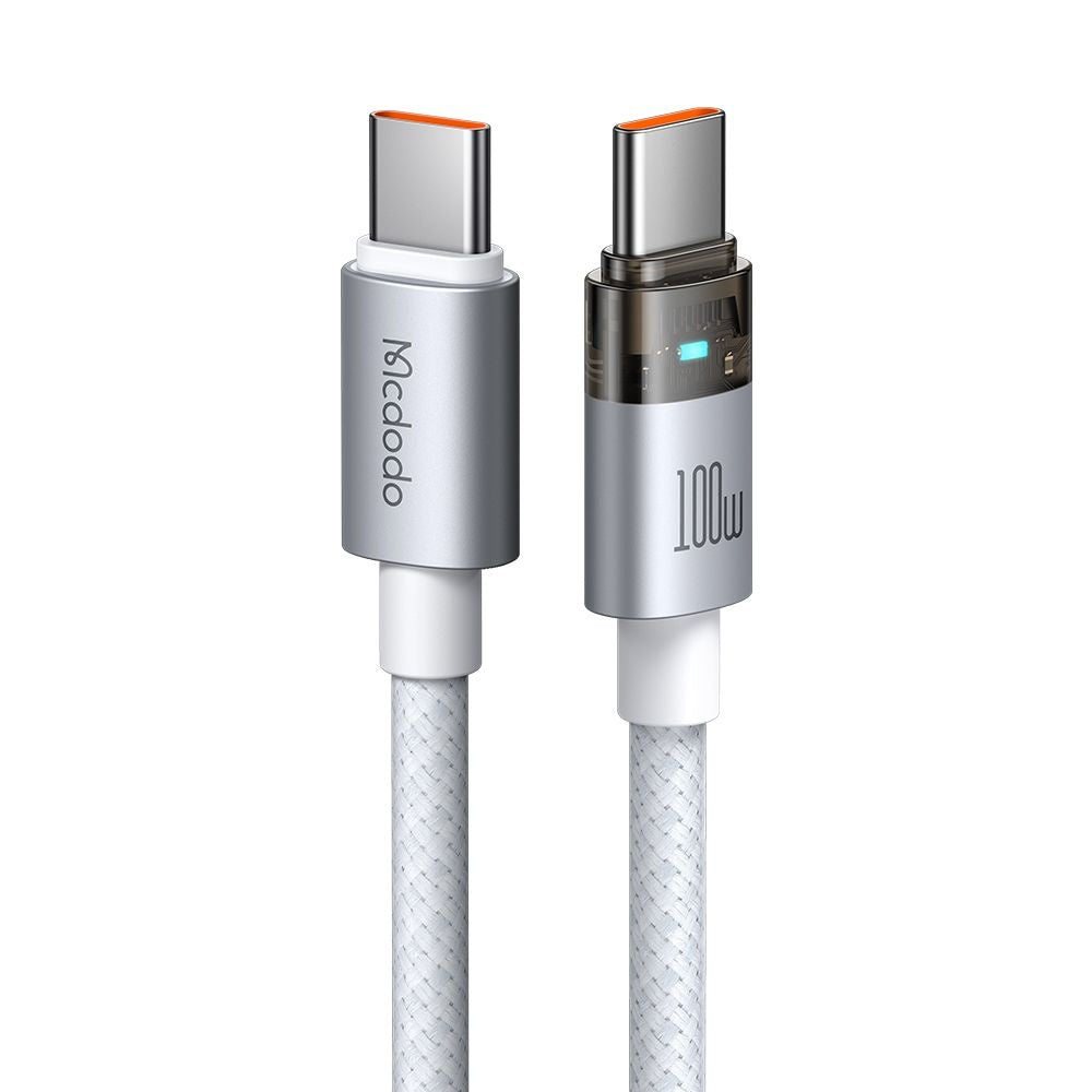 Кабел за данни и зареждане USB-C - USB-C McDodo CA-5582, 100W, 1.2m, Бял