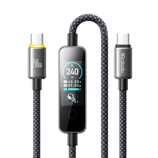Кабел за данни и зареждане USB-C - USB-C McDodo CA-8750 дисплей, 240W, 1.2м, черен
