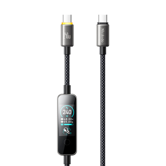 Кабел за данни и зареждане USB-C - USB-C McDodo CA-8750 дисплей, 240W, 1.2м, черен