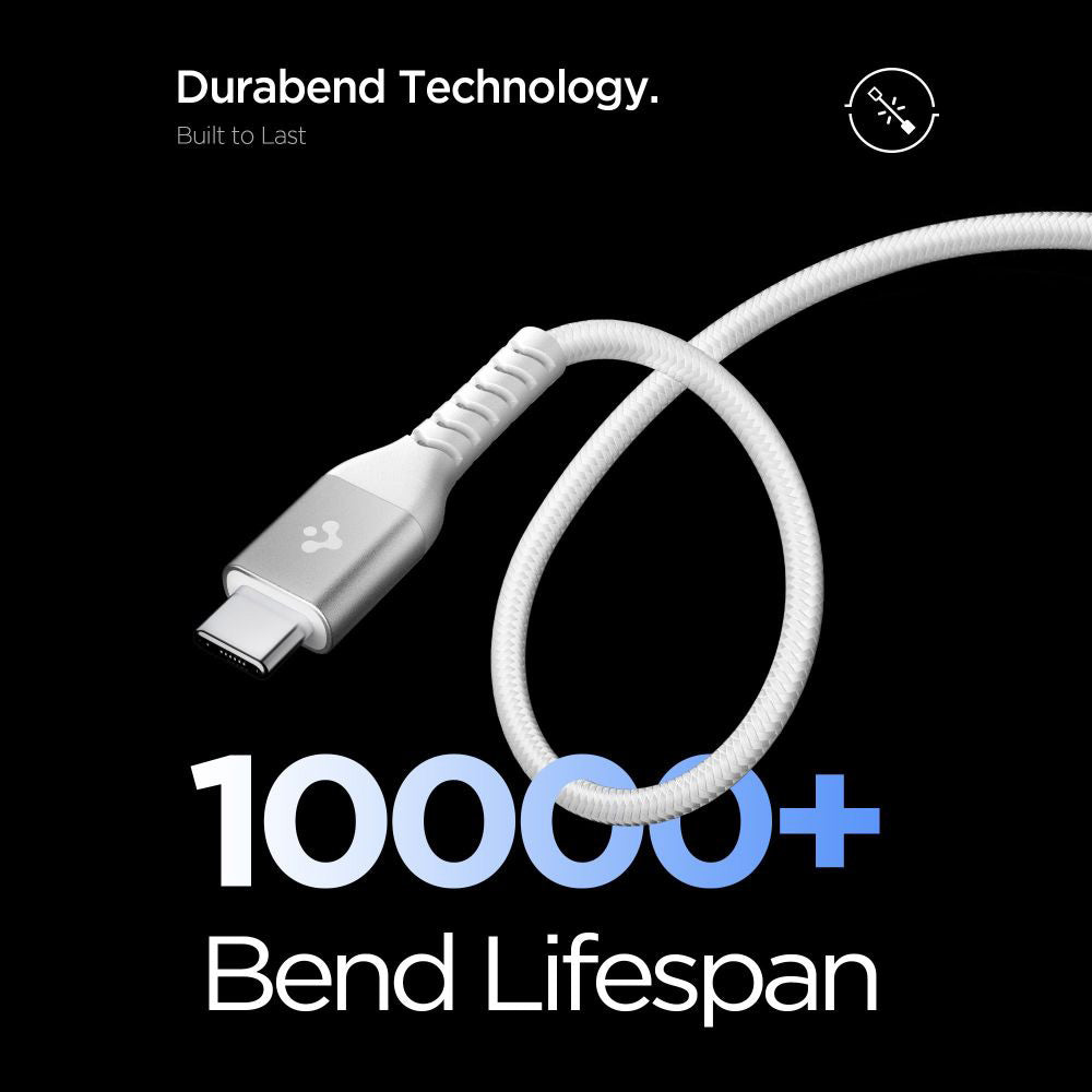 Кабел за данни и зареждане USB-C - USB-C Spigen EB10010CCA, 100W, 1m, Бял ACA11102