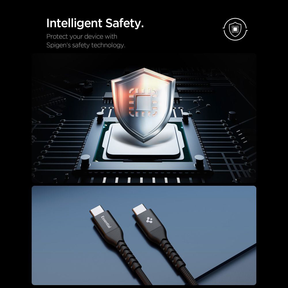 Кабел за данни и зареждане USB-C - USB-C Spigen EB10010CCA, 100W, 1m, Черен ACA11103