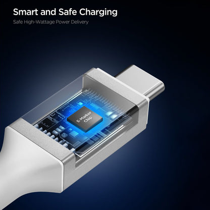 Кабел за данни и зареждане USB-C - USB-C Spigen EB24015CC, 240W, 1.5m, Бял ACA10422