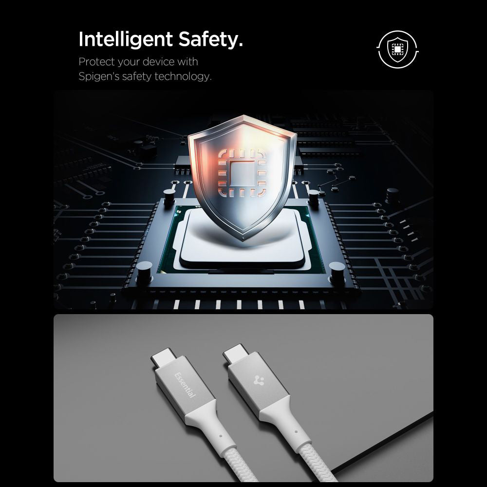 Кабел за данни и зареждане USB-C - USB-C Spigen EB24015CC, 240W, 1.5m, Бял ACA10422