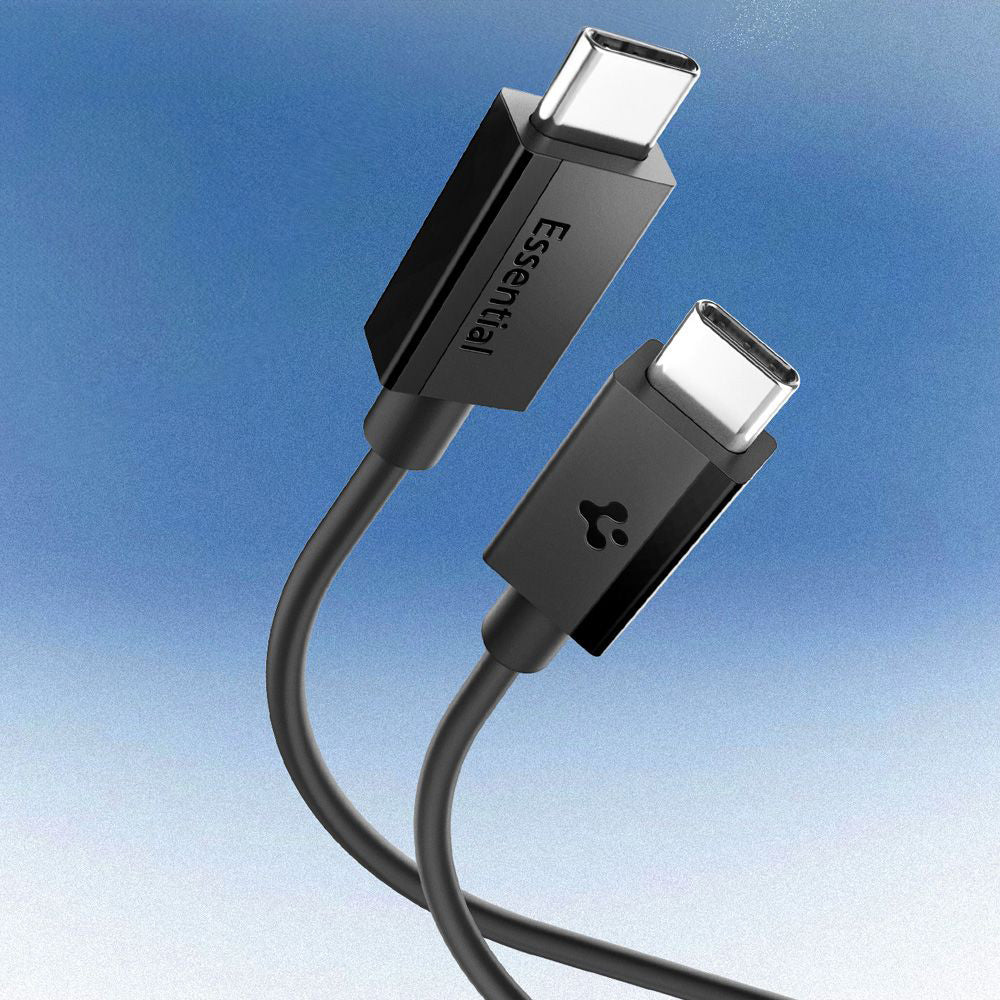 Кабел за данни и зареждане USB-C - USB-C Spigen Essential, 60W, 2m, Черен