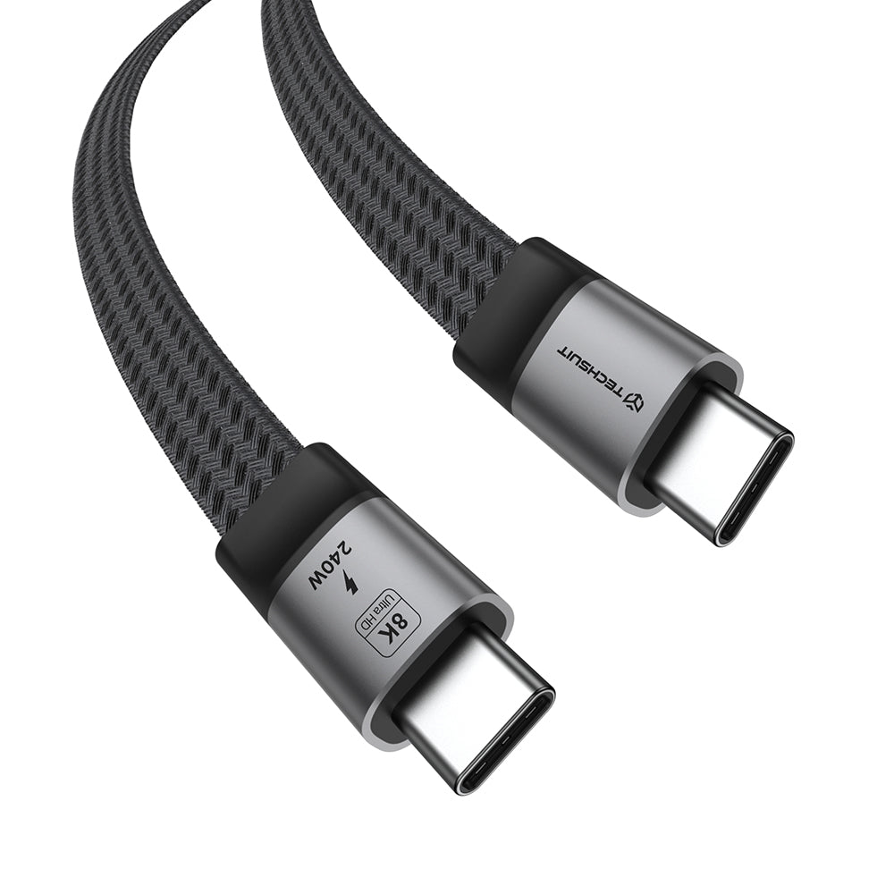 USB-C Data and Charging Cable - USB-C Techsuit ElysiumSync Pro CX1, 240W, 1m, Gray