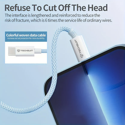 USB-C Data and Charging Cable - USB-C Techsuit PCB114D, 60W, 1m, Pink