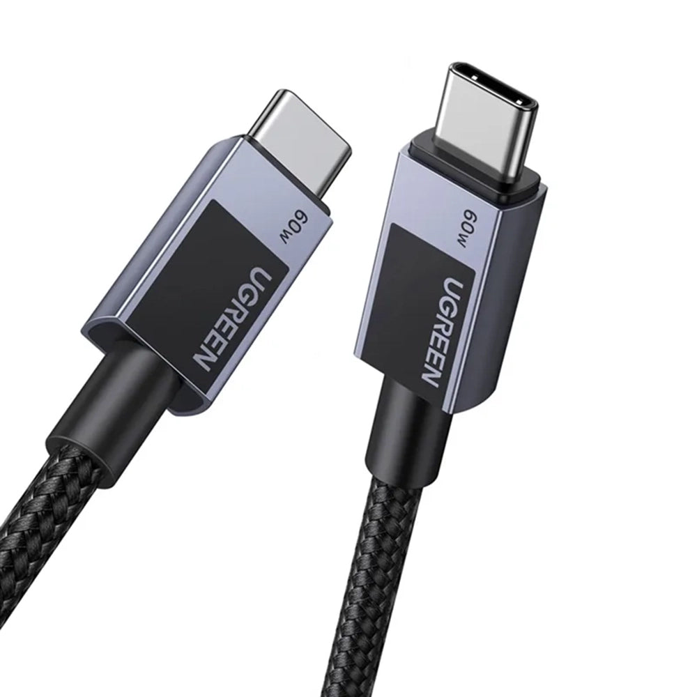 Кабел за данни и зареждане USB-C - USB-C UGREEN L524, 60W, 1m, Сив
