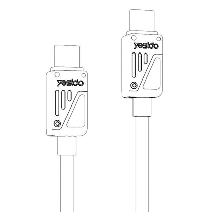 Кабел за данни и зареждане USB-C - USB-C Yesido CA196, 60W, 1.2m, Черен