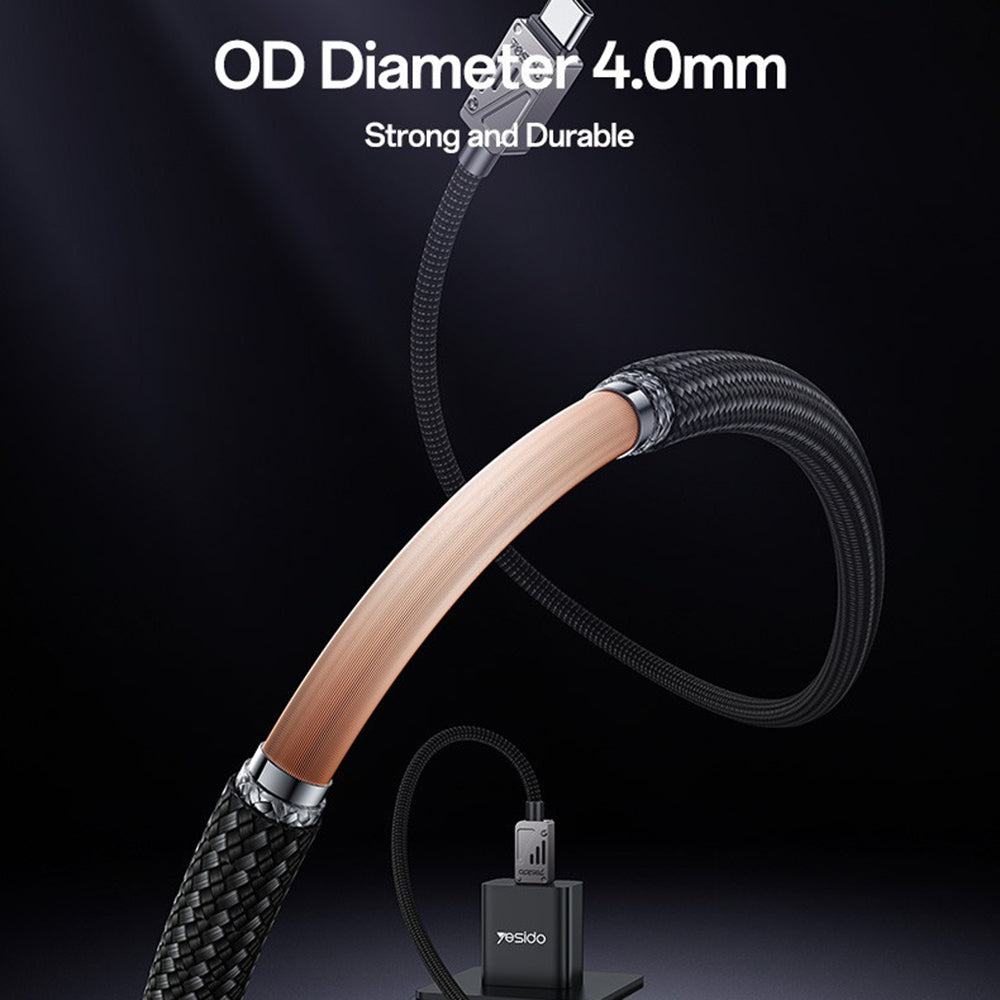 Кабел за данни и зареждане USB-C - USB-C Yesido CA196, 60W, 1.2m, Черен