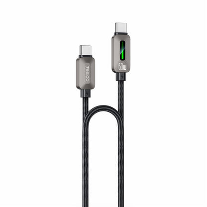 USB-C Data and Charging Cable - USB-C Yesido CA198, 60W, 1.2m, Black