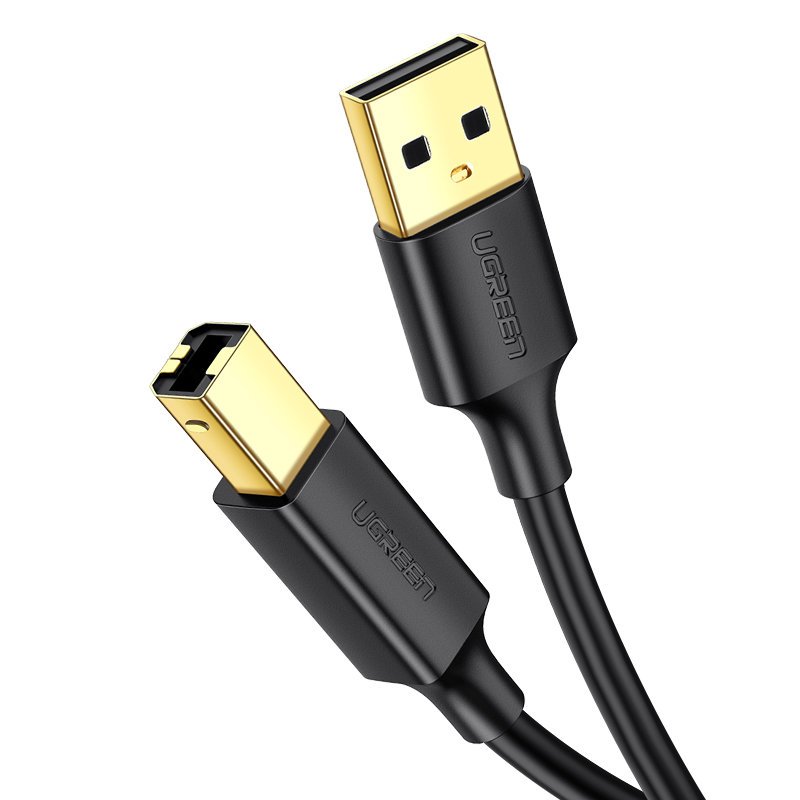 Кабел за принтер UGREEN US135, USB-A - USB-B, 2m, Черен