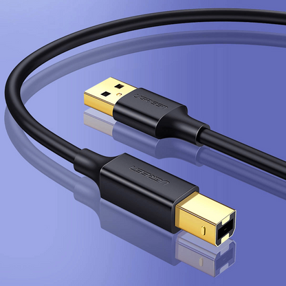 Кабел за принтер UGREEN US135, USB-A - USB-B, 5m, Черен