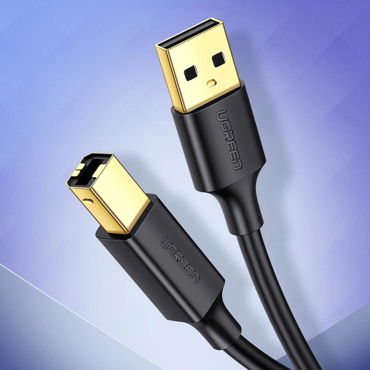 Кабел за принтер UGREEN US135, USB-A - USB-B, 5m, Черен