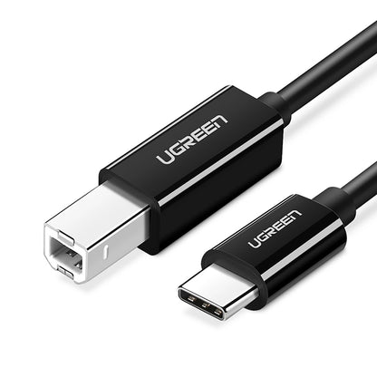 Кабел за принтер UGREEN US370, USB-C - USB-B, 1 м, черен 