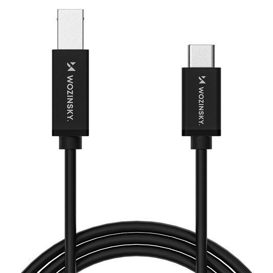 Кабел за принтер WZK WKDDY2S, USB-C - USB-B, 2м, Черен