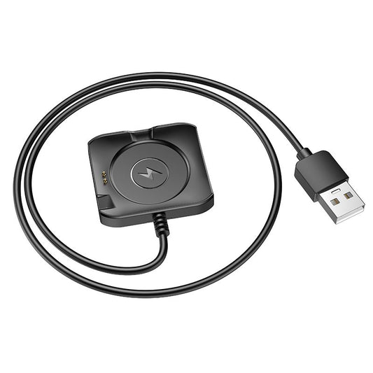 Кабел за зареждане за Smartwatch HOCO Y28, USB-A, Черен
