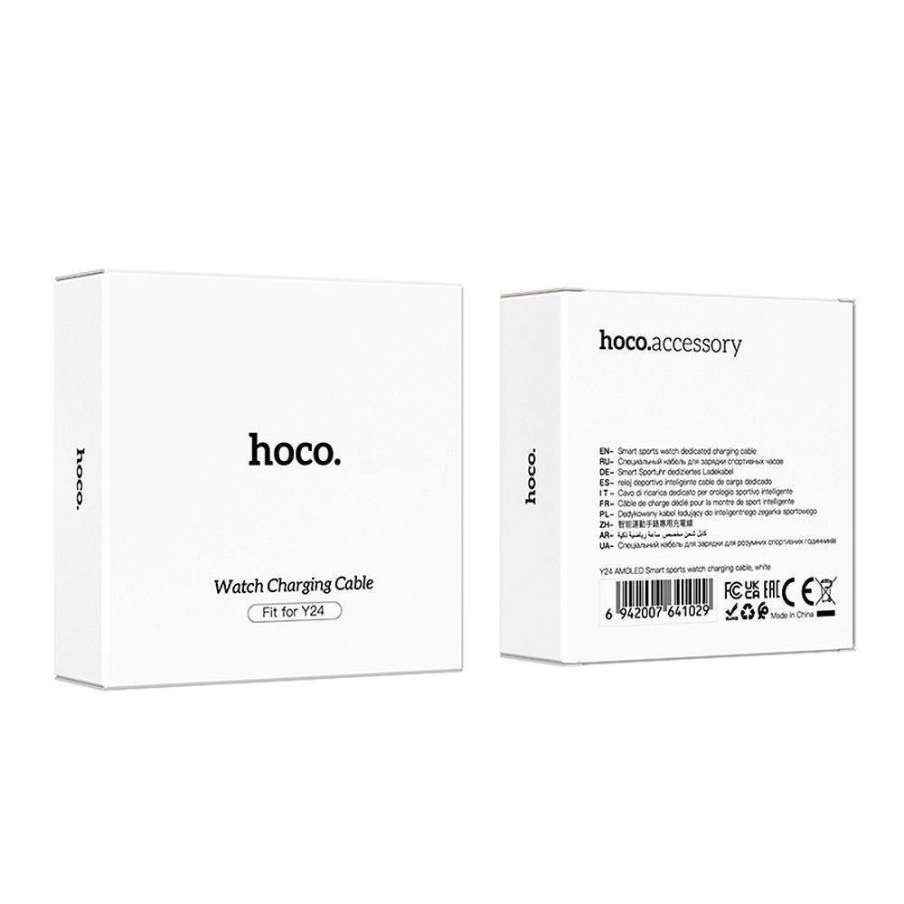 Кабел за зареждане за Smartwatch HOCO Y24, USB-A, Бял