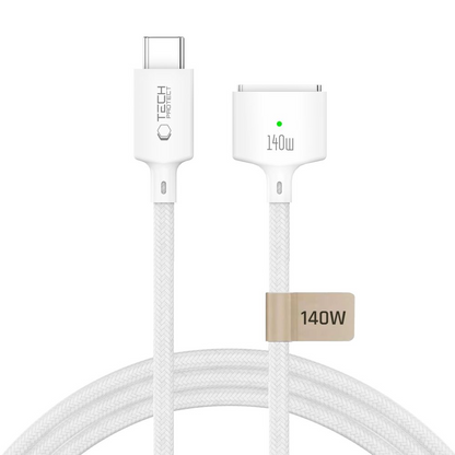 Кабел за зареждане Tech-Protect MMC01 Ultraboost, USB-C - MagSafe 3, 140W, 3м, Бял