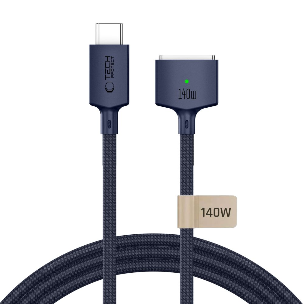 Кабел за зареждане Tech-Protect MMC01 Ultraboost, USB-C - MagSafe 3, 140W, 3м, Тъмносин