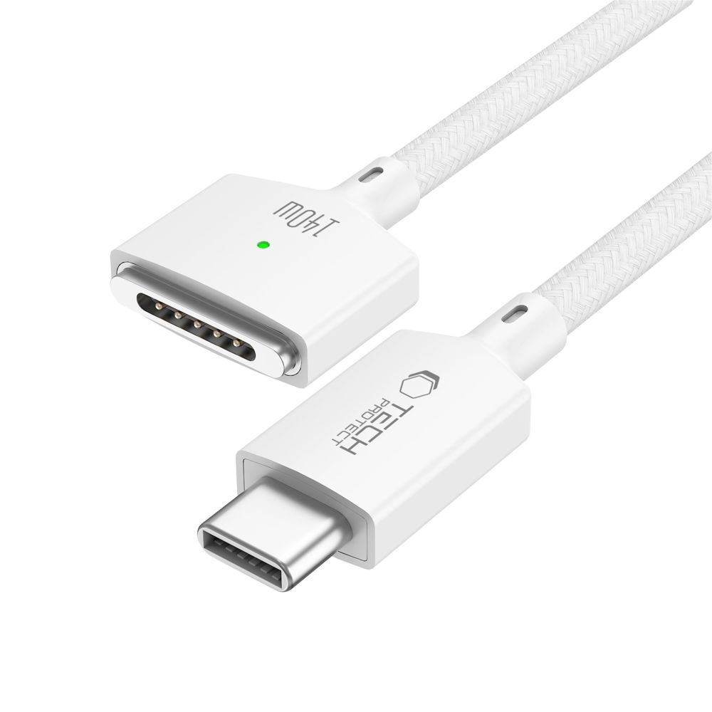 Кабел за зареждане Tech-Protect MMC01 Ultraboost, USB-C - MagSafe 3, 140W, 3м, Бял