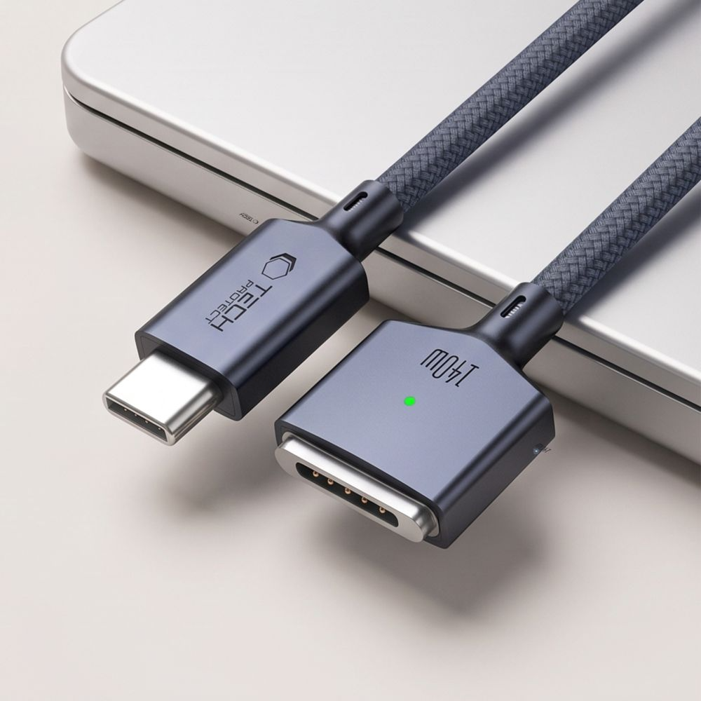 Кабел за зареждане Tech-Protect MMC01 Ultraboost, USB-C - MagSafe 3, 140W, 3м, Тъмносин