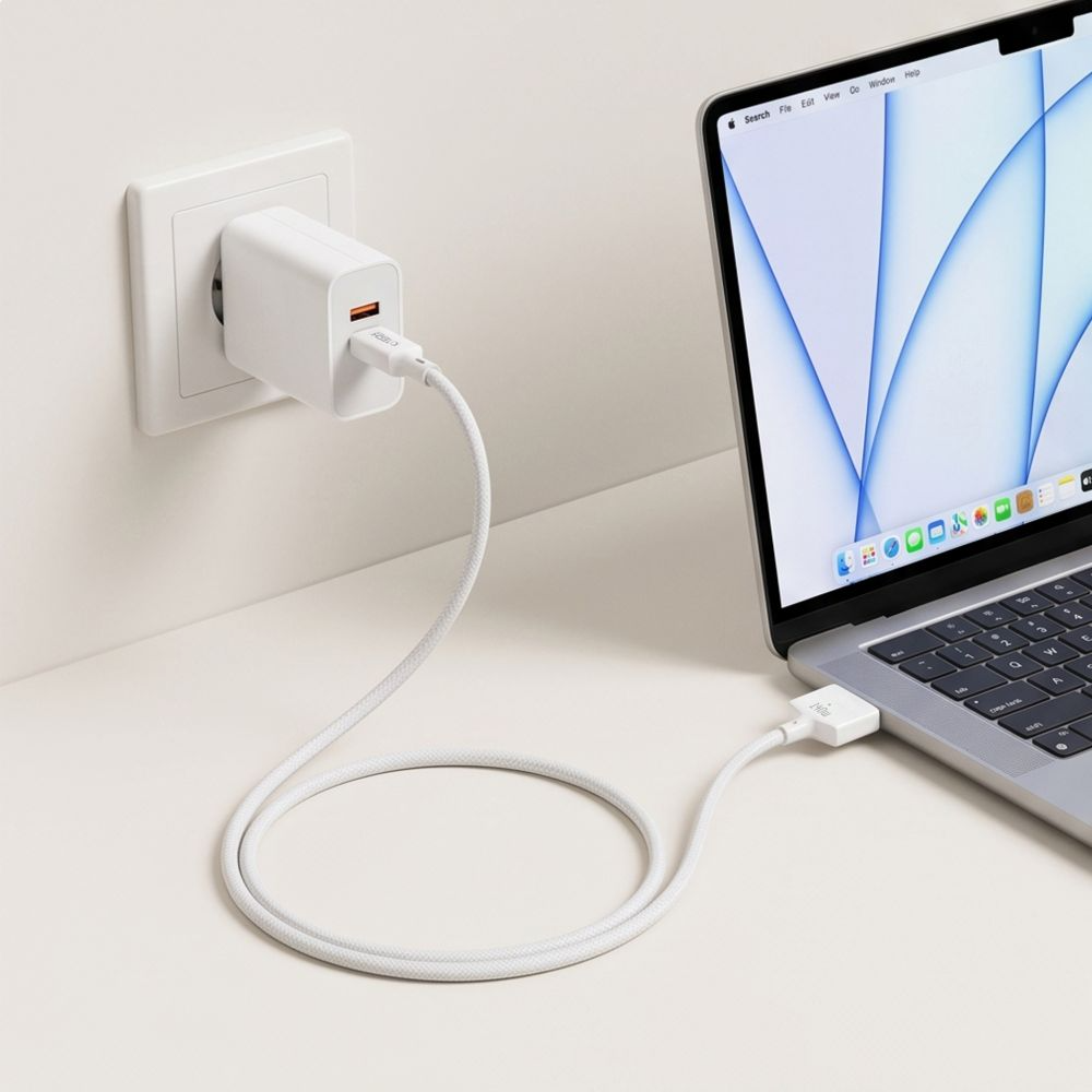 Кабел за зареждане Tech-Protect MMC01 Ultraboost, USB-C - MagSafe 3, 140W, 3м, Бял