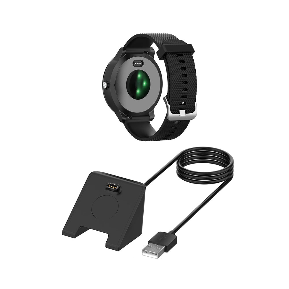 Кабел за зареждане Techsuit TGC3 за Garmin Fenix 5 Plus / 7X / 6X / 6 / 5, USB-A, Черен