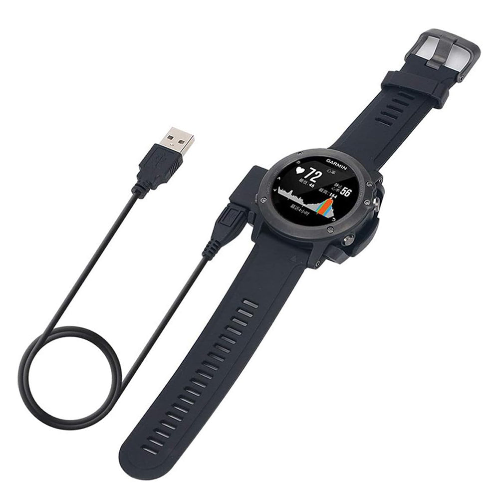 Кабел за зареждане Techsuit TGC5 за Garmin Fenix 3 Sapphire / 3 HR / 3, USB-A, Черен