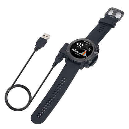 Кабел за зареждане Techsuit TGC5 за Garmin Fenix 3 Sapphire / 3 HR / 3, USB-A, Черен
