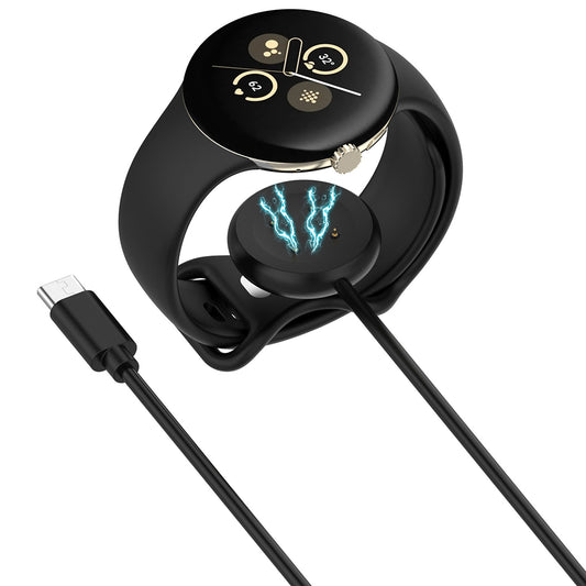 Кабел за зареждане Techsuit THC5 за Google Pixel Watch 3 45mm / Watch 3 41mm, USB-C, Черен