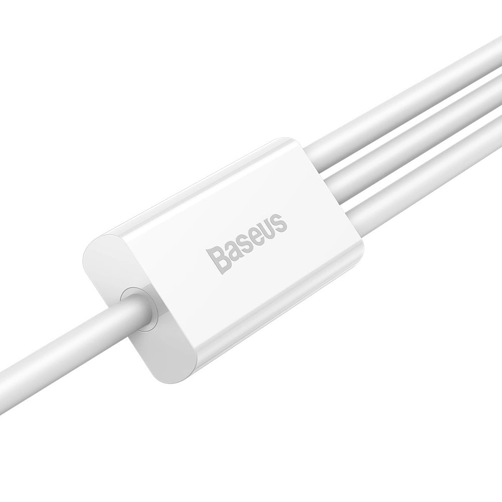 Кабел за зареждане USB-A - Lightning / microUSB / USB-C Baseus Superior 3in1 Series, 20W, 1m, Бял P10320105221-00