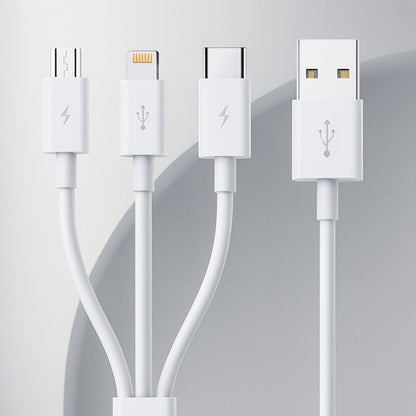 USB-A Charging Cable - Lightning / microUSB / USB-C Baseus 3in1, 100W, 1.5m, White P10377705213-00